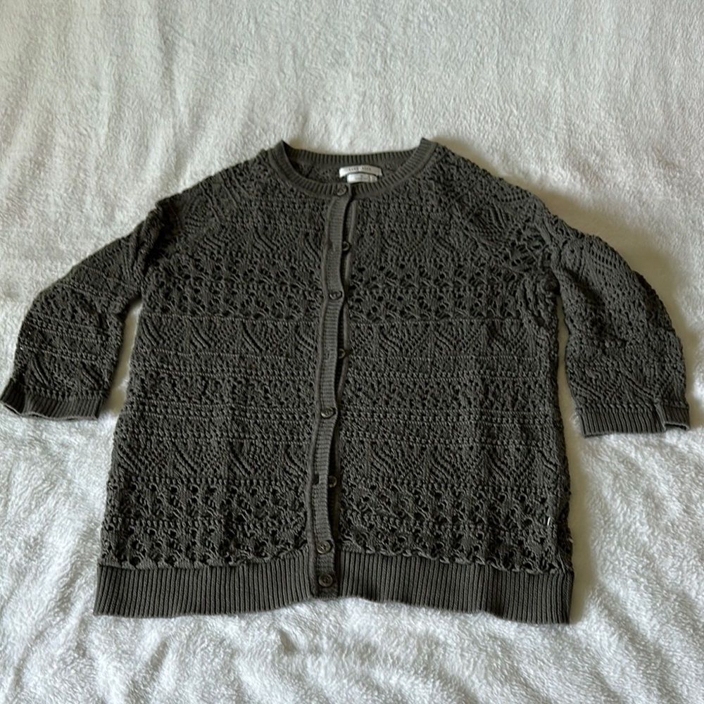 Van Heusen Women's Olive Green Lace Knit Sweater Size M